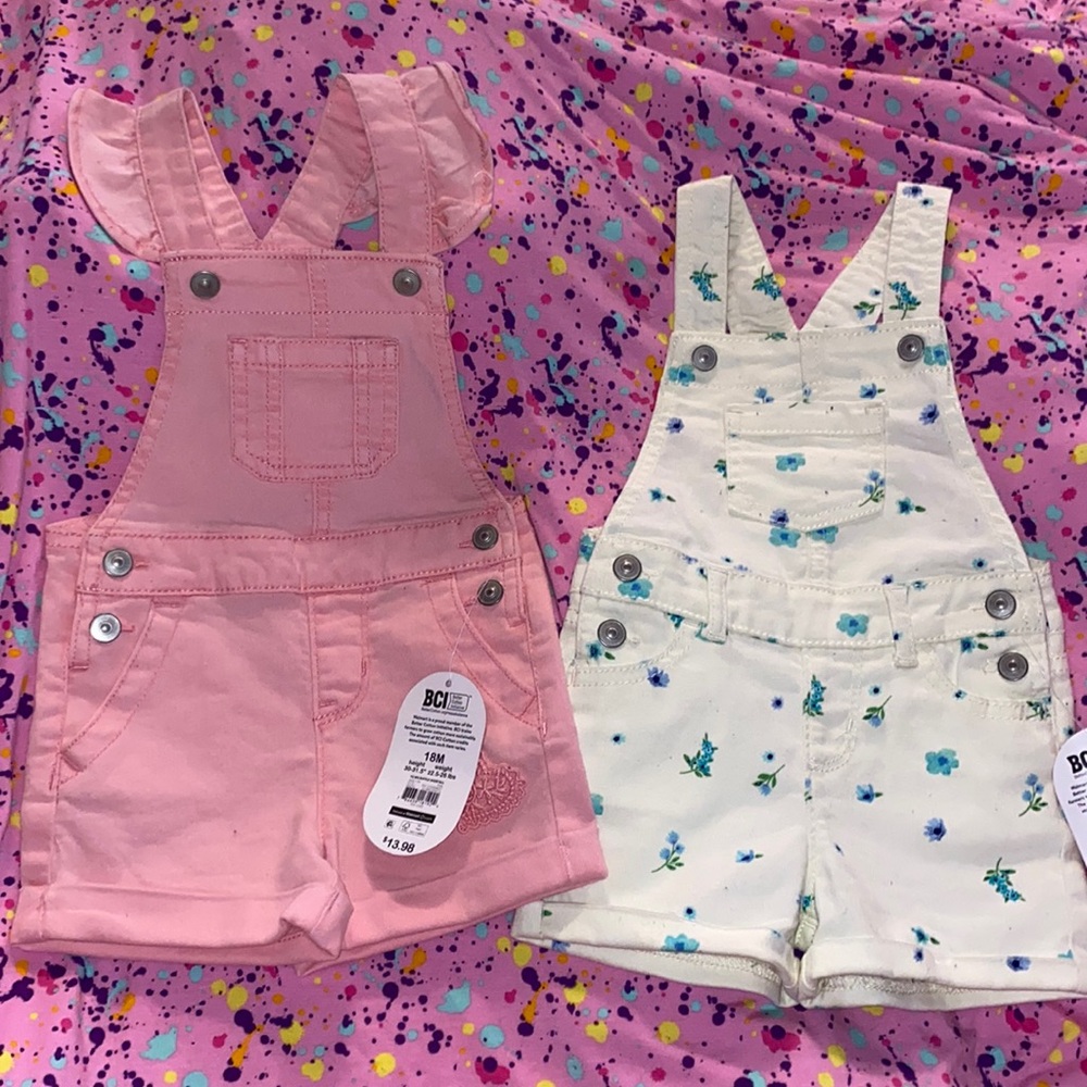 NWT 2 pair of overalls 18m